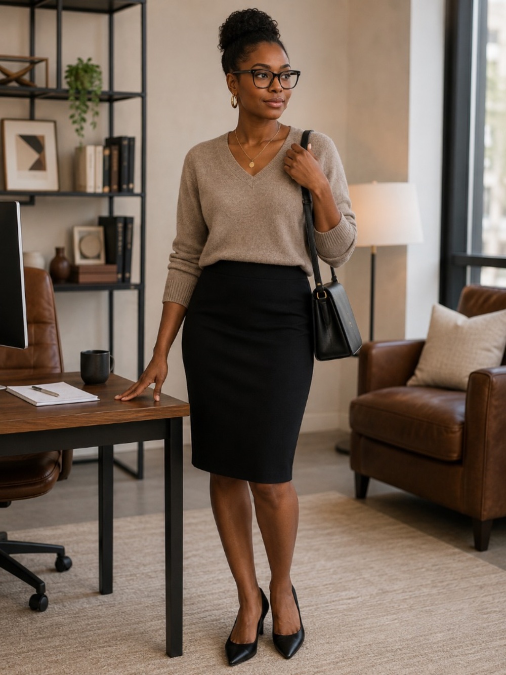 Ann Taylor Petite Black Pencil Skirt 0P Lined